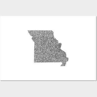 Missouri Map Design Posters and Art